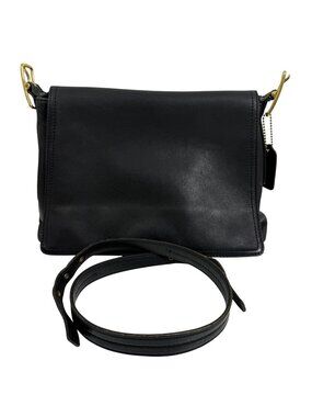 Vintage Y2K Coach Legacy 9828 Black Soft Leather Flap Shoulder Bag w/ Hang Tag